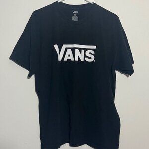 Vans Black and White Lettering T-Shirt Size Large